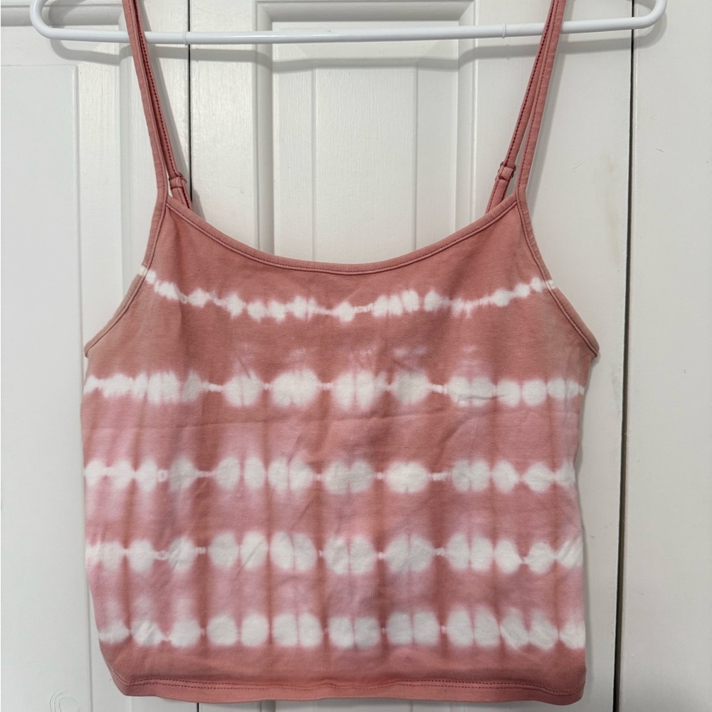 American Eagle Outfitters Pink and White Crop Top. GREAT condition. L